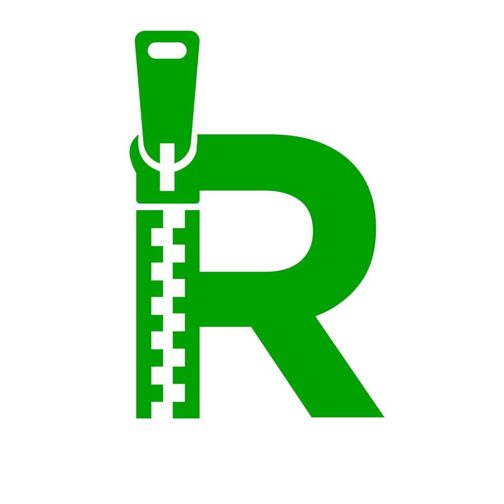 Initial Letter R Zipper Logo For Fashion Cloth, Embroidery and Textile Symbol Identity Vector Template