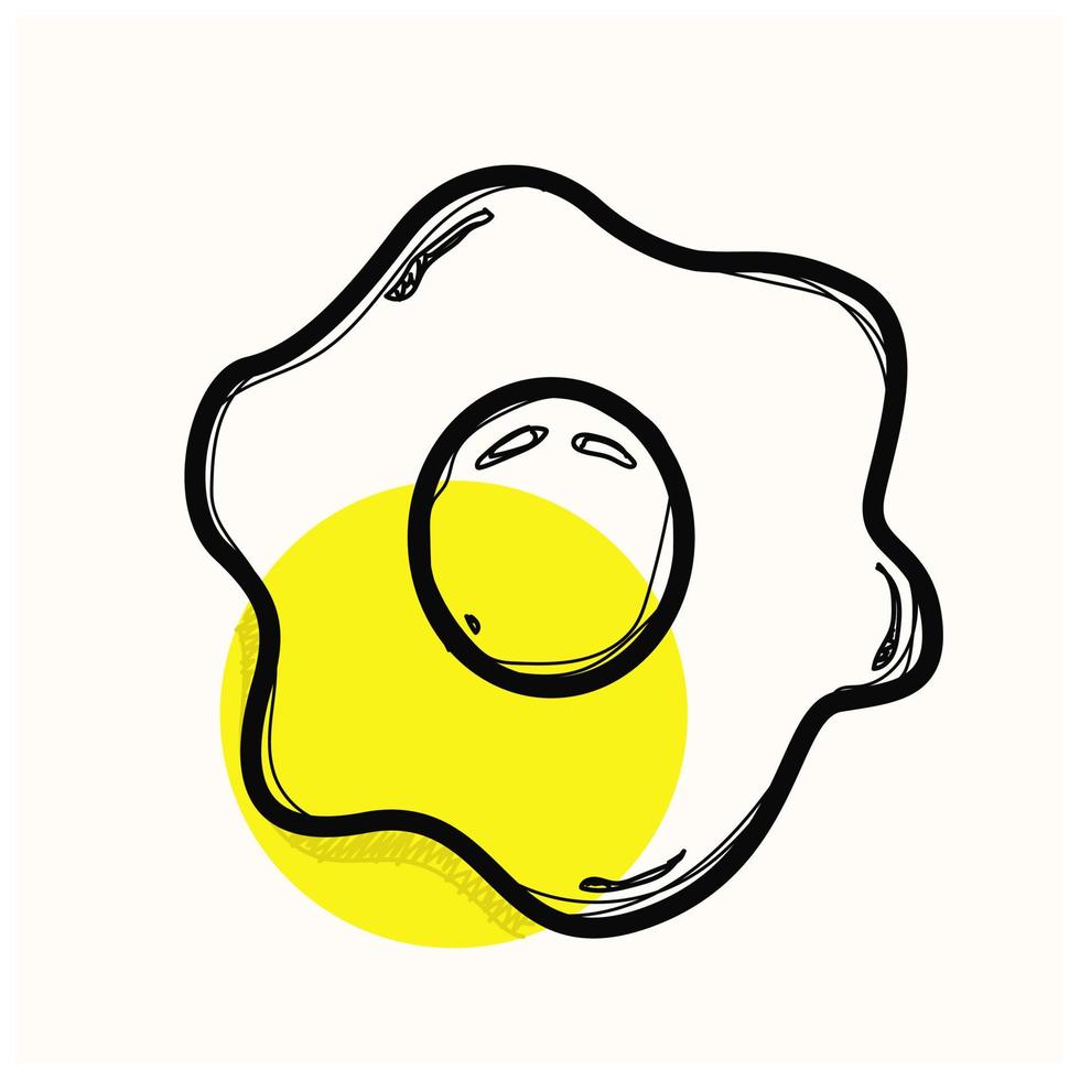 Painted fried egg, vector illustration 19494852 Vector Art at Vecteezy