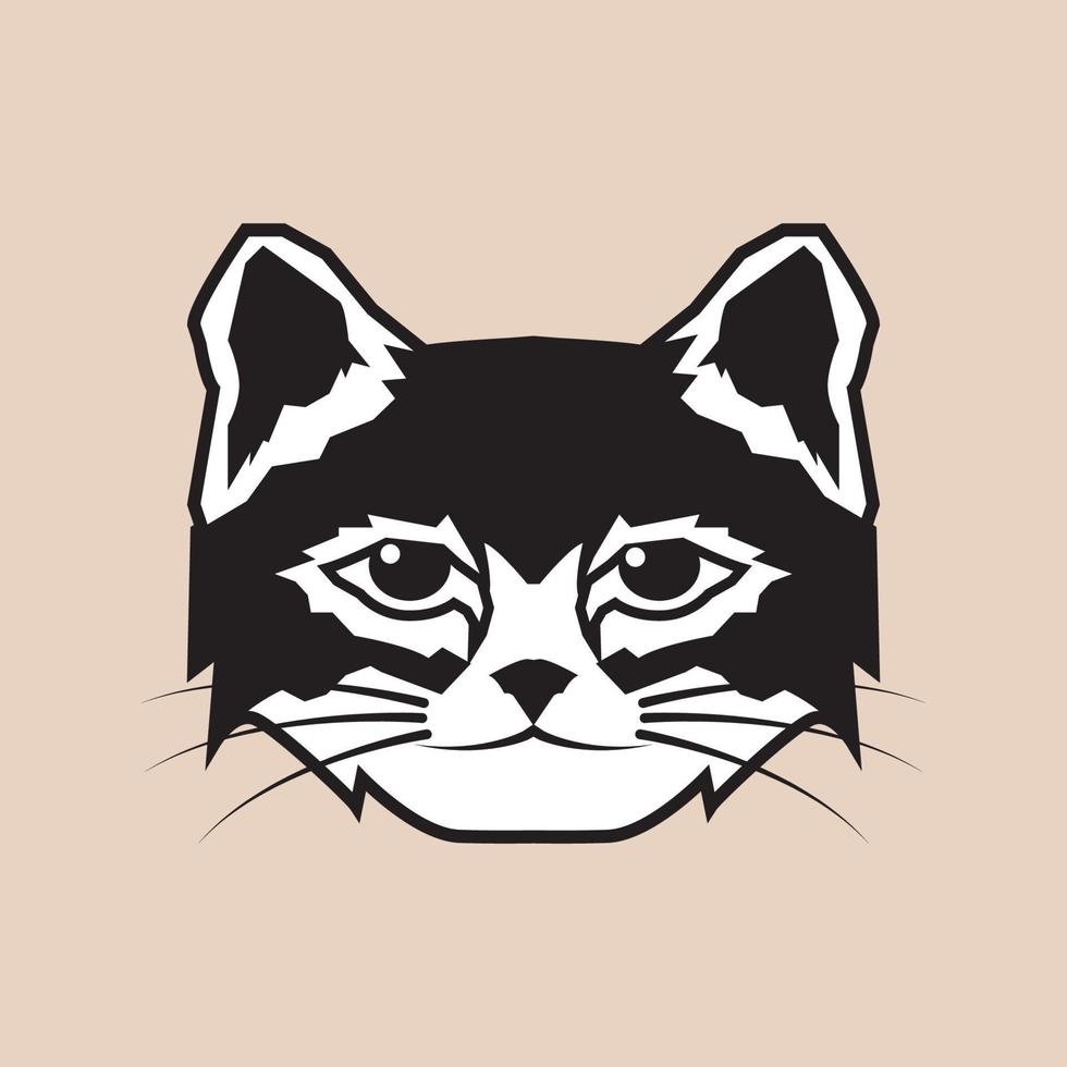 Cat head drawing vector illustration