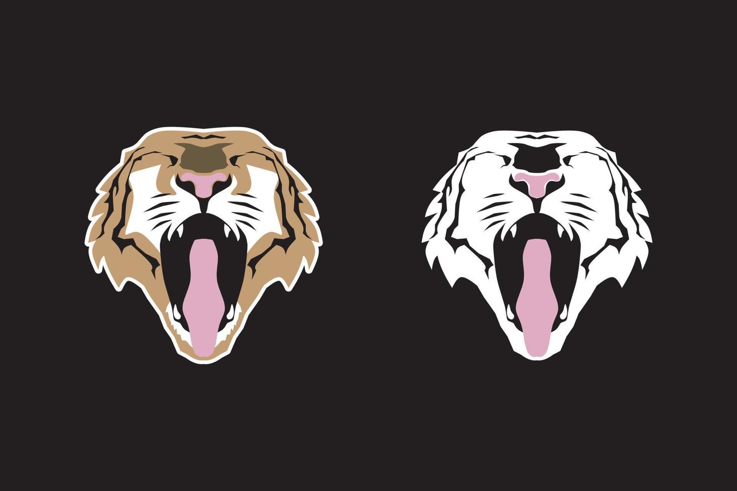 Tiger head drawing vector illustration