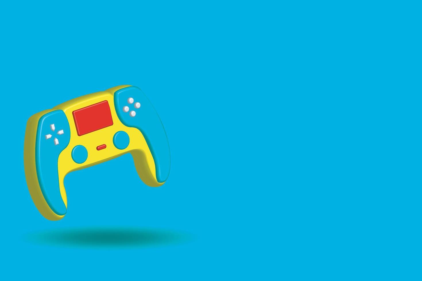 3D gaming stick illustration isolated on light blue white background with clipping path vector