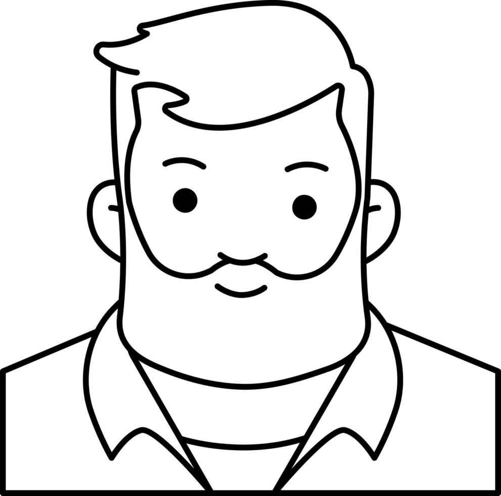 Farmer man boy avatar User person people beard labor Line Style vector