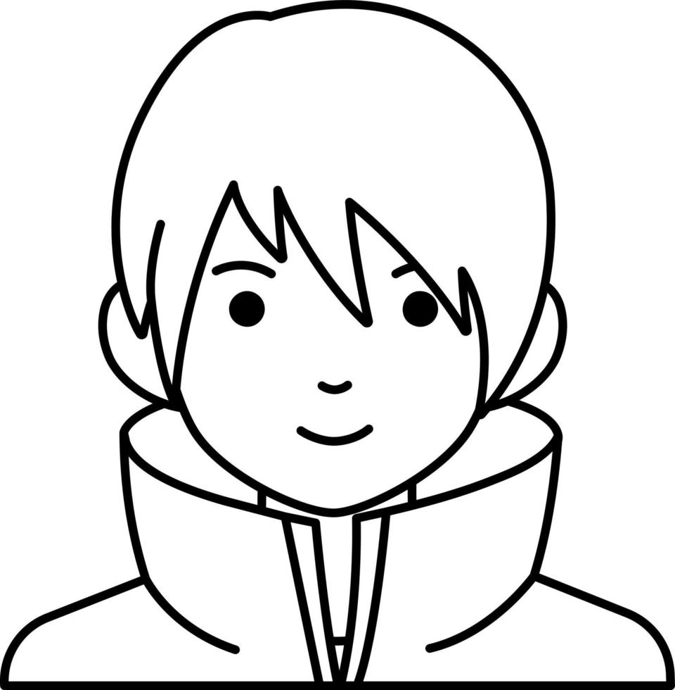 Cover clothes man boy avatar User preson people cute Line and White Colored Style vector