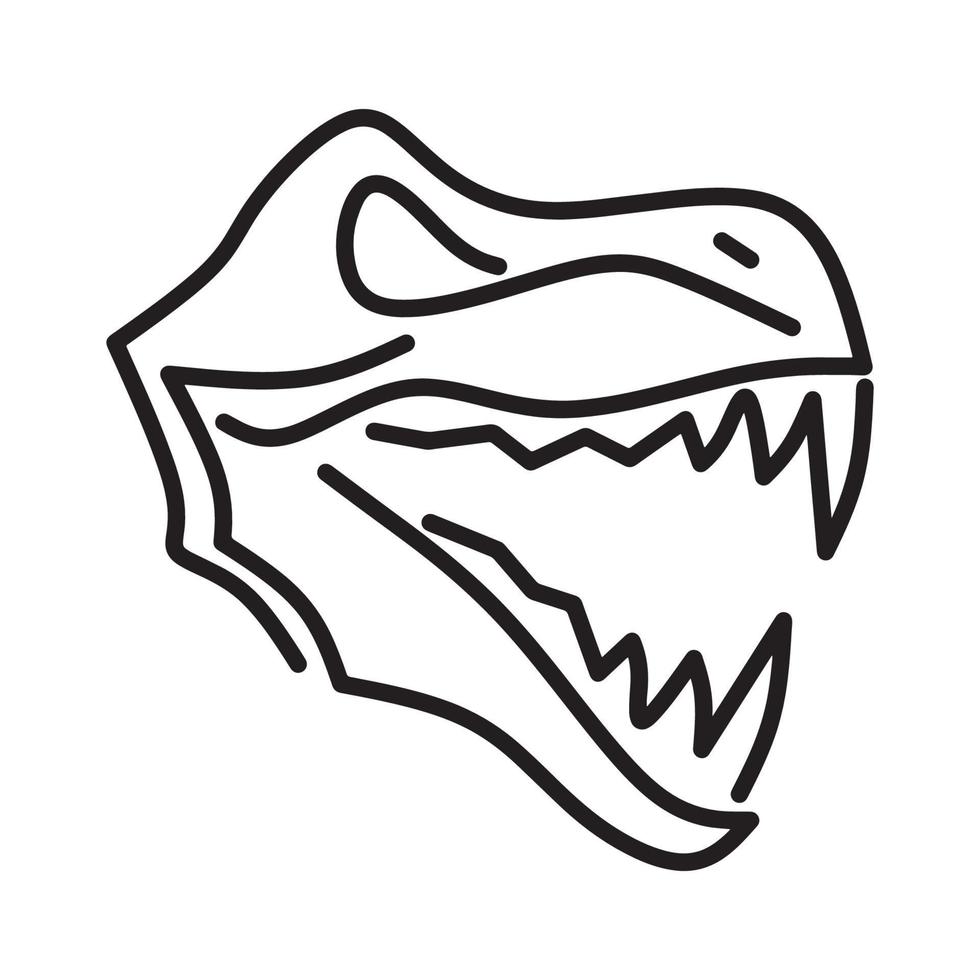 establecer vector diseño de logotipo de dinosaurio monoline