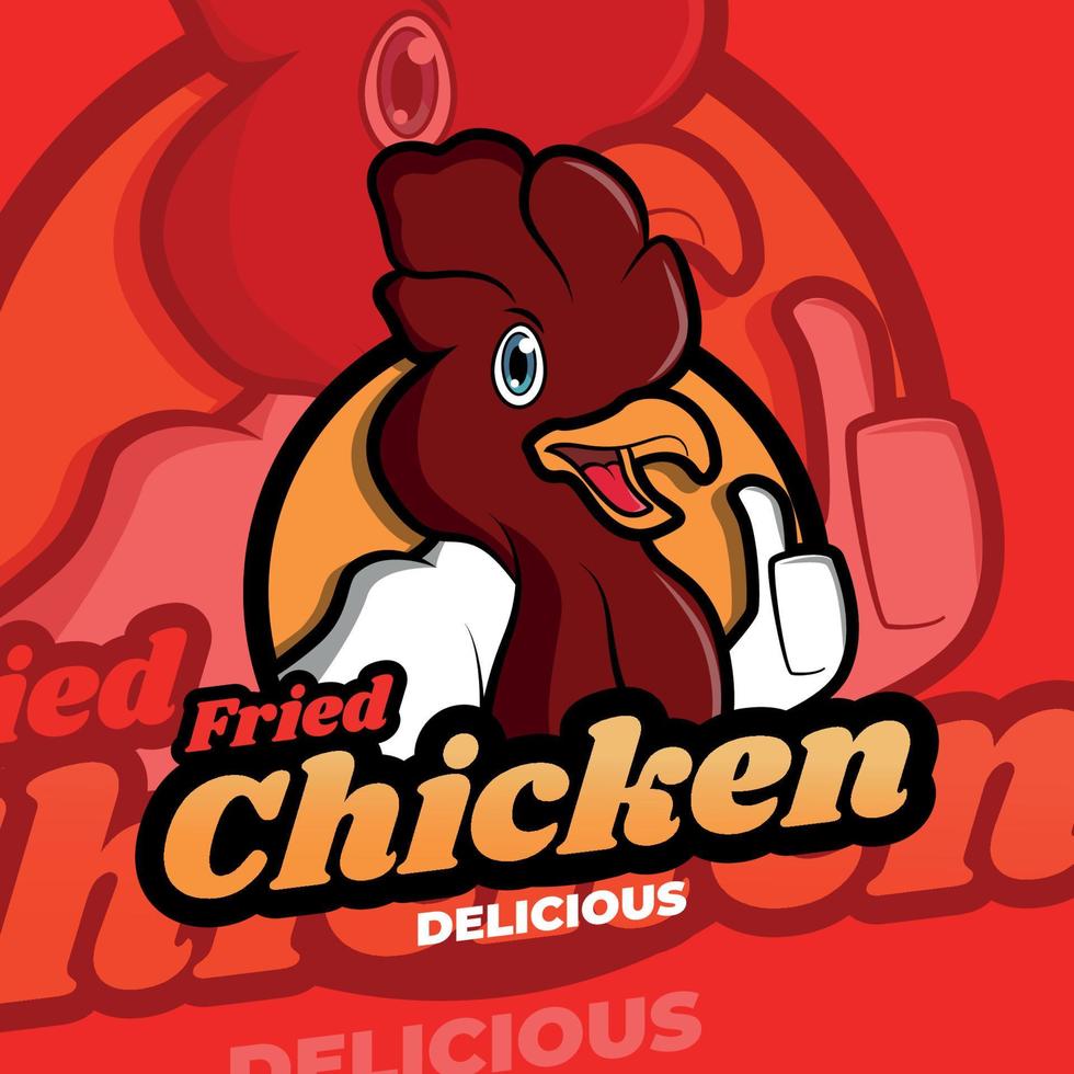 concepto de logotipo para restaurante de pollo frito vector