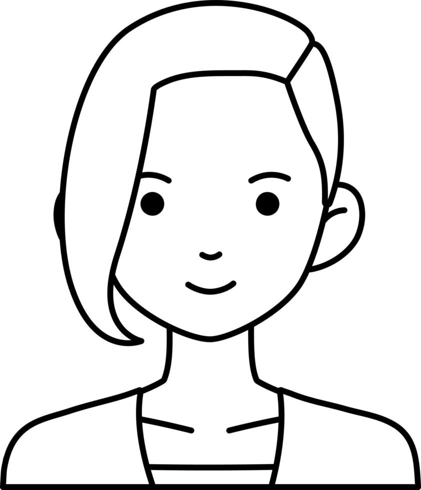 Avatar User Woman girl person people Pink Punk hairLine Style vector