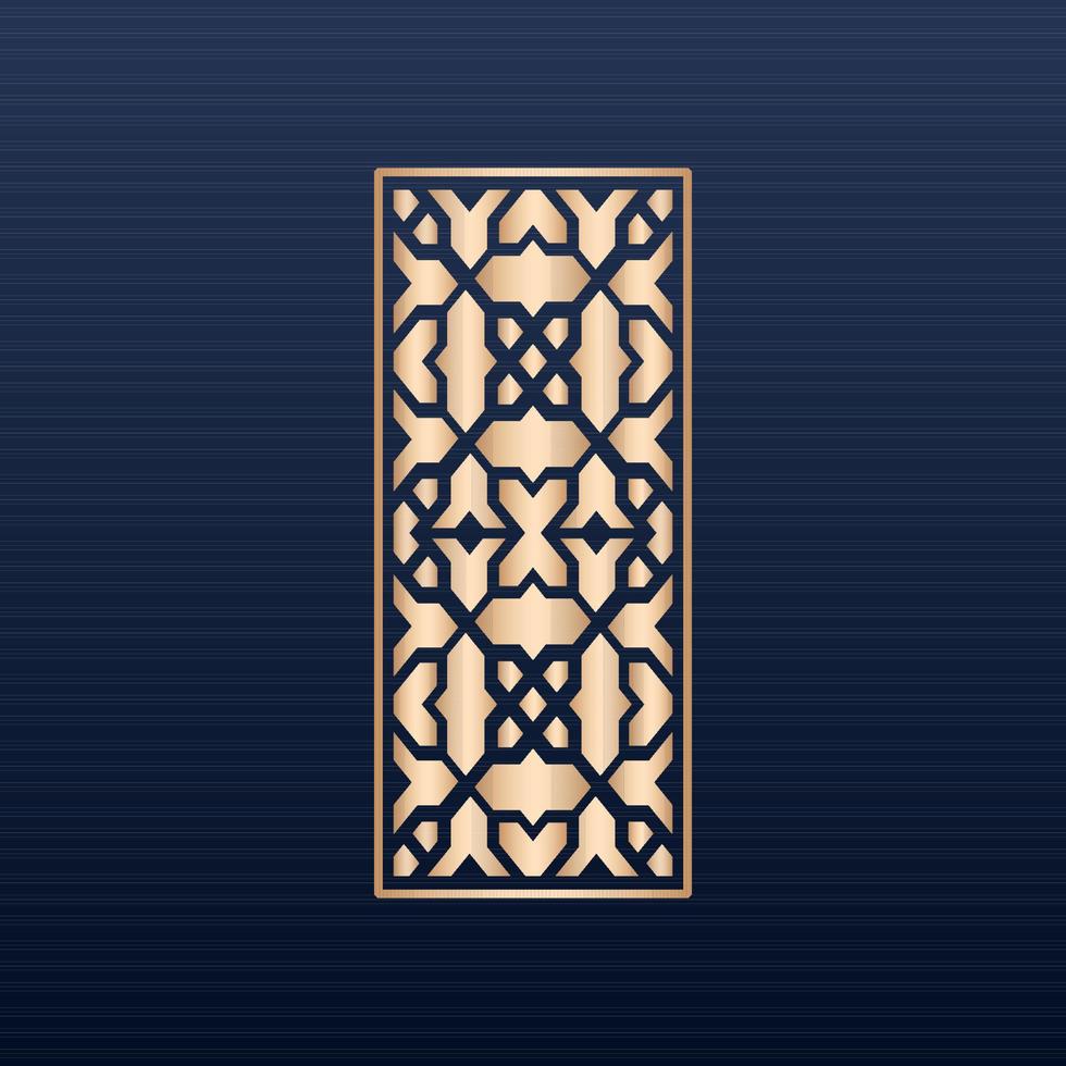 fondo de diseño de mandala ornamental de lujo en color dorado - patrón sin costuras - fondo de decoración - patrón sin costuras de corte por láser y jali - conjunto de bordes aztecas - paneles cortados por láser vector