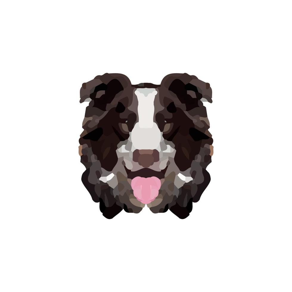 Dog head abstract drawing vector illustration