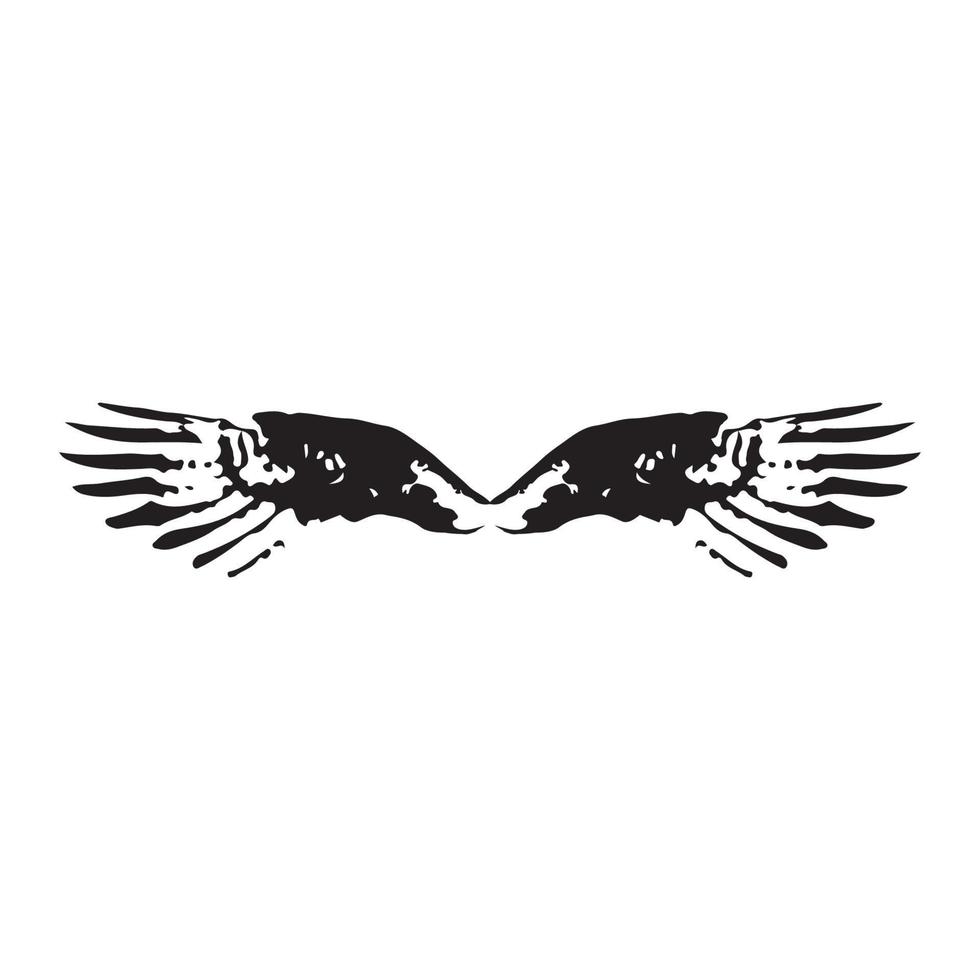 Eagle wings head drawing vector illustration