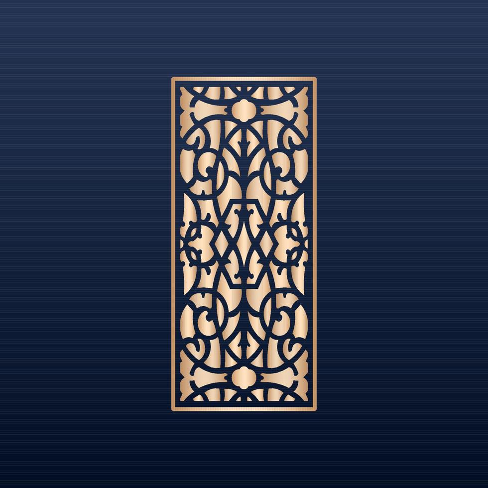 Luxury ornamental mandala design background in gold color -Seamless pattern - Decoration background - Jali and laser cutting seamless pattern -  Aztec borders set -  Laser cut panels vector