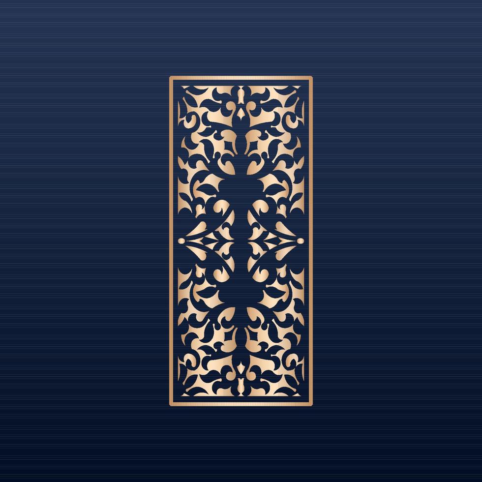 fondo de diseño de mandala ornamental de lujo en color dorado - patrón sin costuras - fondo de decoración - patrón sin costuras de corte por láser y jali - conjunto de bordes aztecas - paneles cortados por láser vector