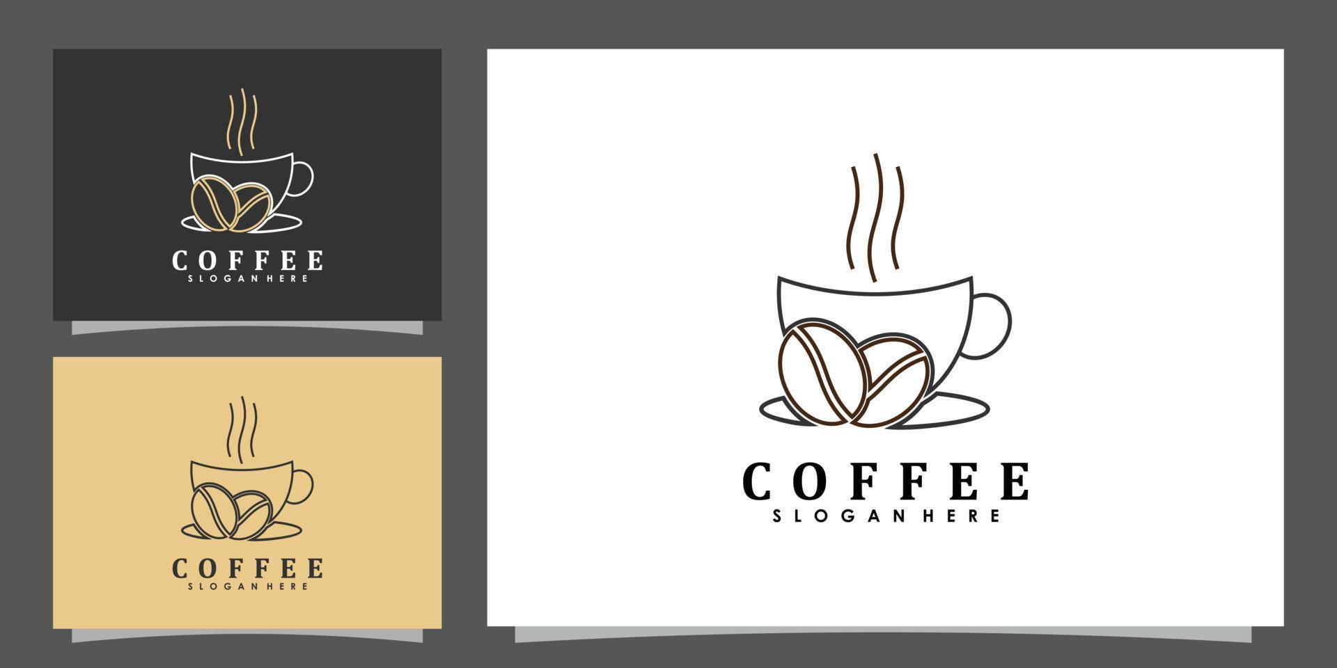 coffee shop logo design with vector creative concept