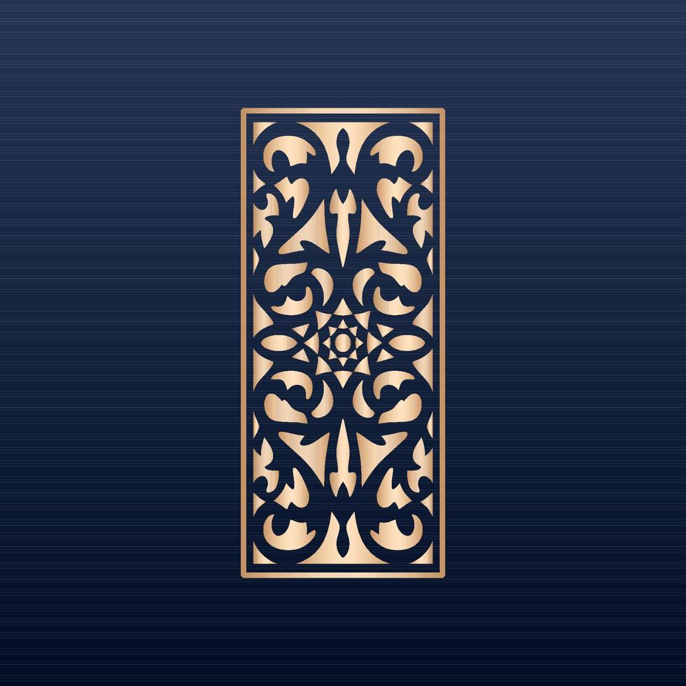 fondo de diseño de mandala ornamental de lujo en color dorado - patrón sin costuras - fondo de decoración - patrón sin costuras de corte por láser y jali - conjunto de bordes aztecas - paneles cortados por láser vector