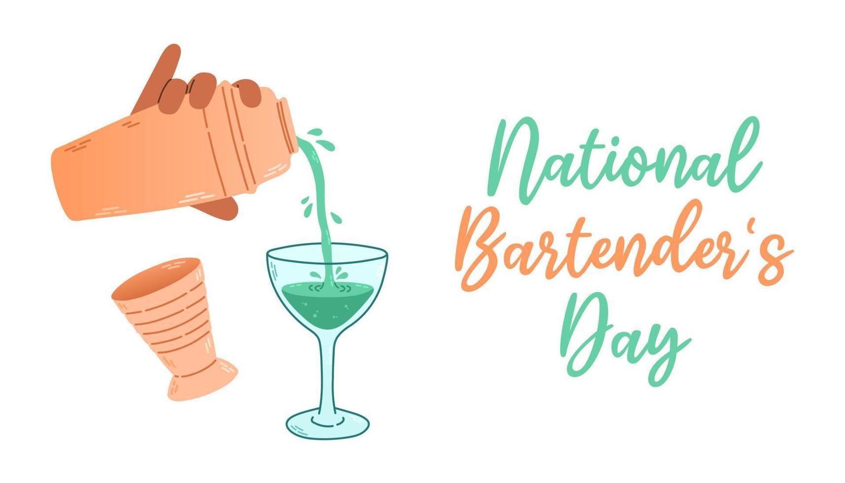 National Bartender Day. Holiday concept. Background, banner, card, poster with text inscription