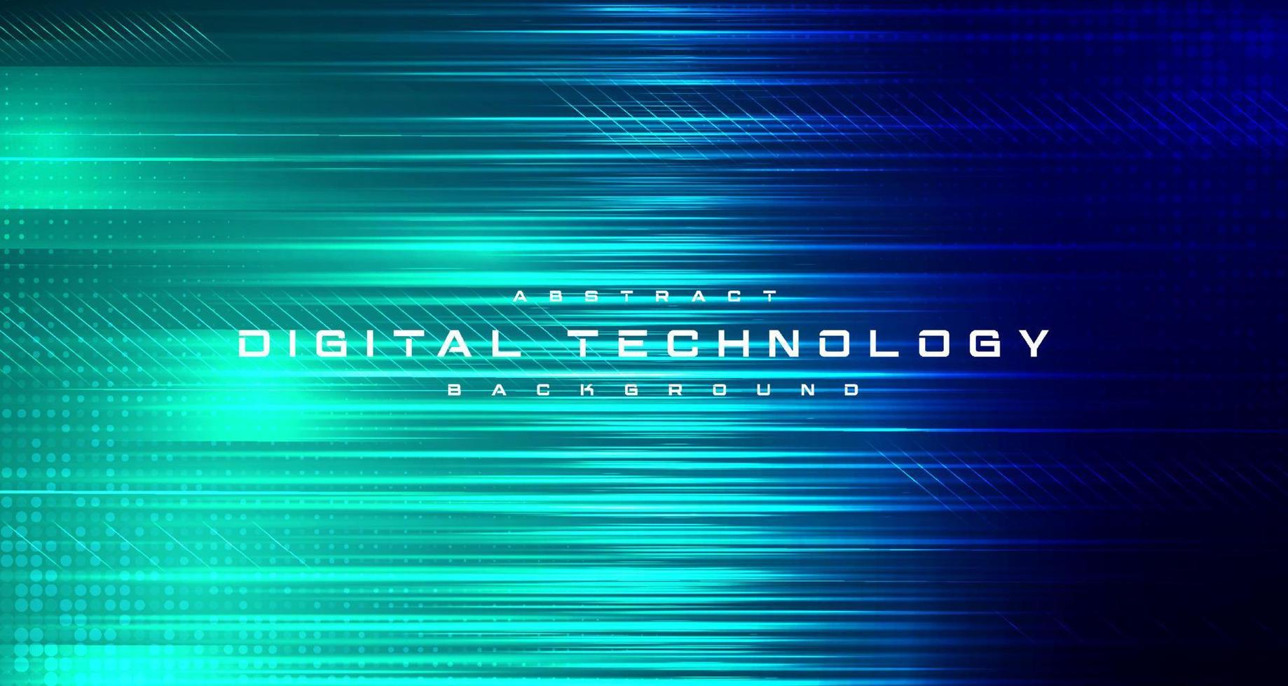 banner de tecnología digital concepto de fondo verde azul, efecto de luz de tecnología cibernética, tecnología abstracta, datos futuros de innovación, red de Internet, big data ai, conexión de puntos de líneas, vector de ilustración