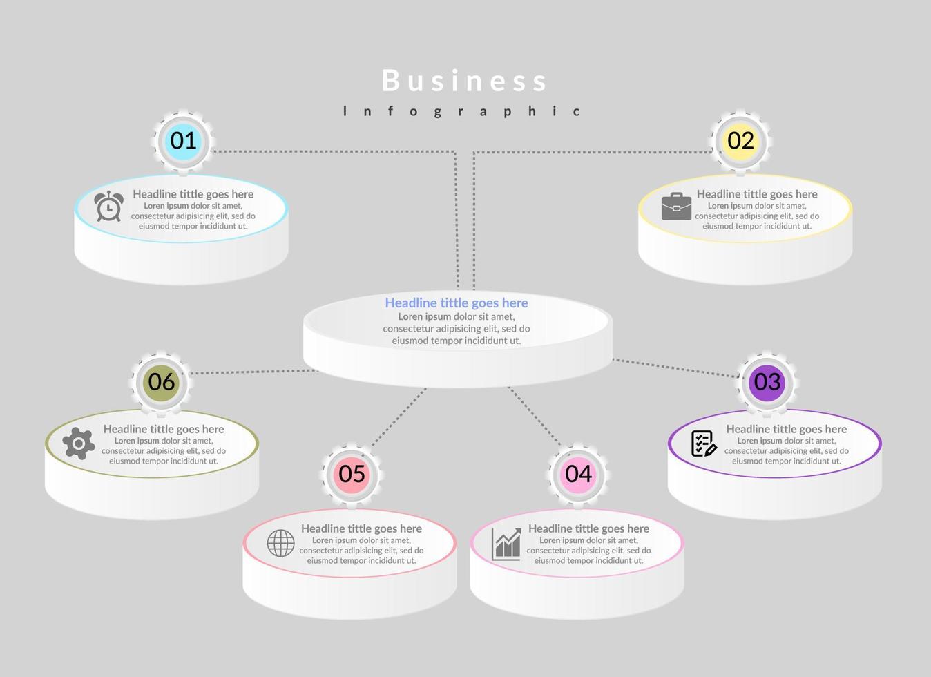 business infographic template design. Realistic circle diagram infographic. modern Business annual report data visualization. vector