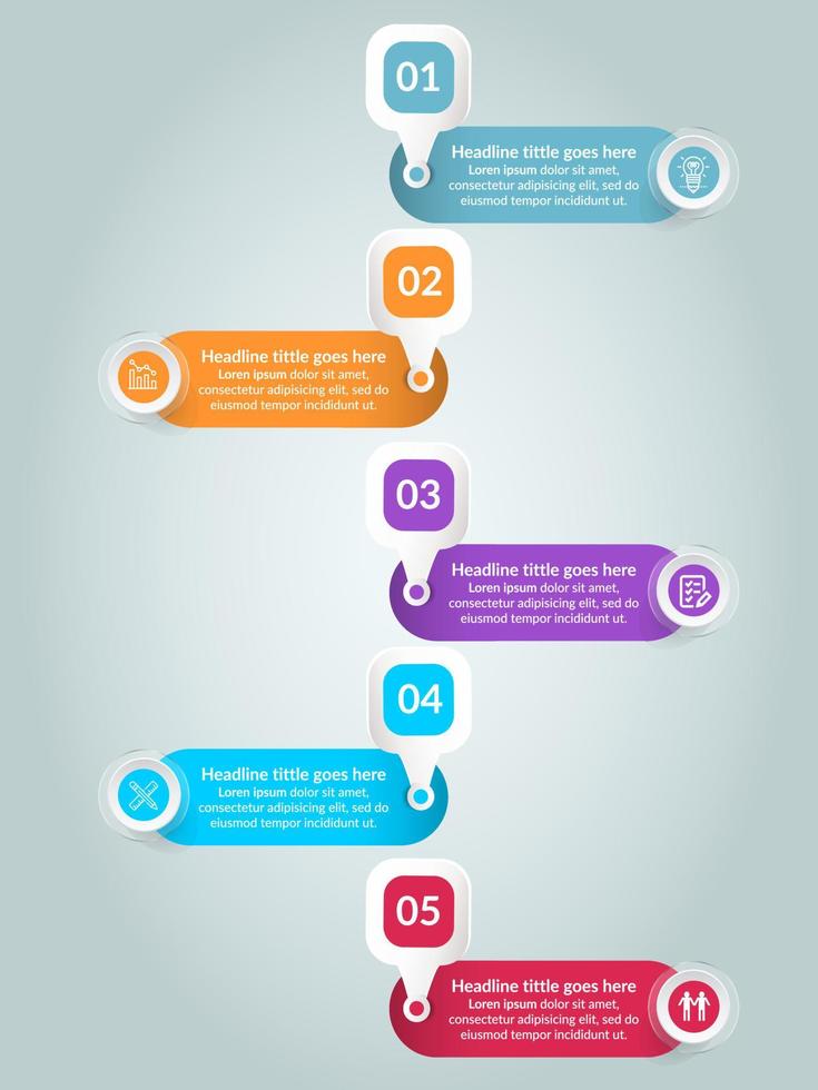 diseño de plantilla de infografía empresarial. infografía de diagrama de círculo realista. visualización de datos de informes anuales de negocios modernos. vector