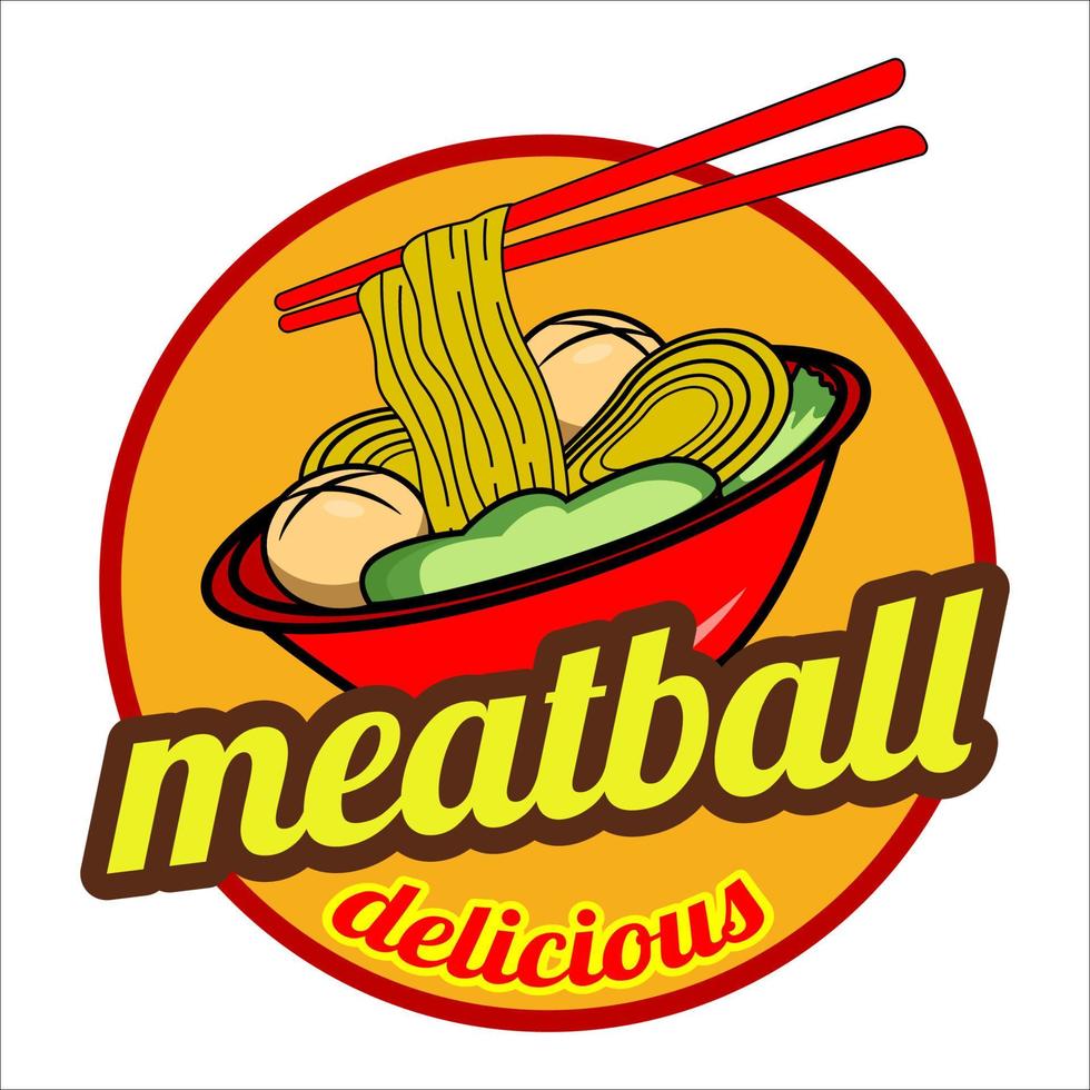 Meatball vector logo design. Vector illustration