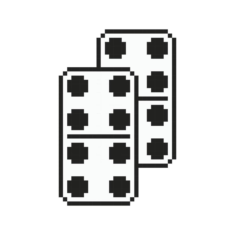 Domino dice pixel art icon. vector