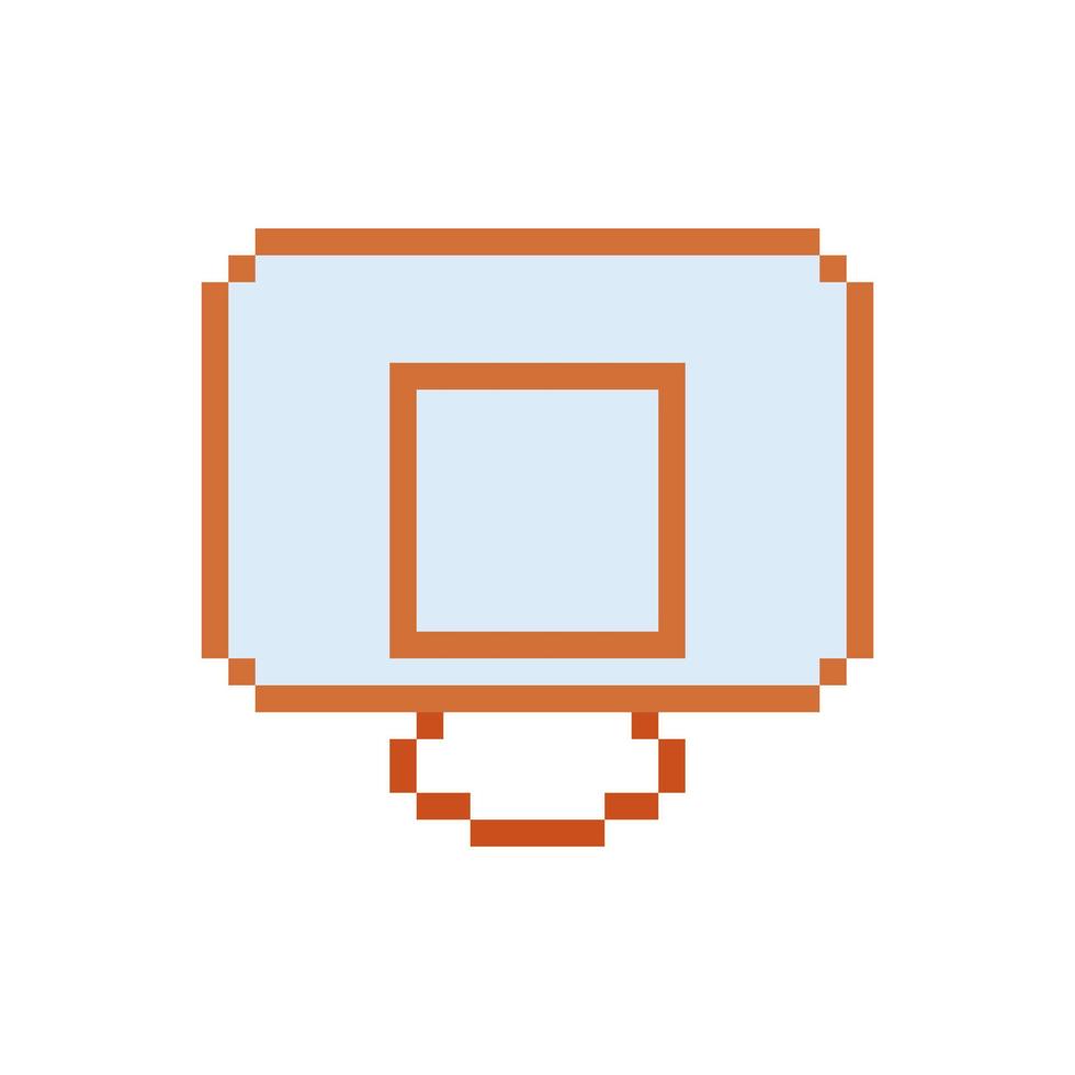 Basketball hoop pixel art icon. vector