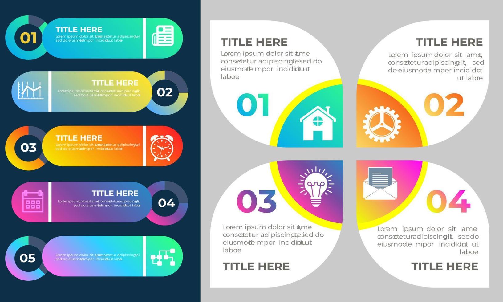 diseño de plantilla de infografía empresarial. infografía de diagrama de círculo realista. visualización de datos de informes anuales de negocios modernos. vector