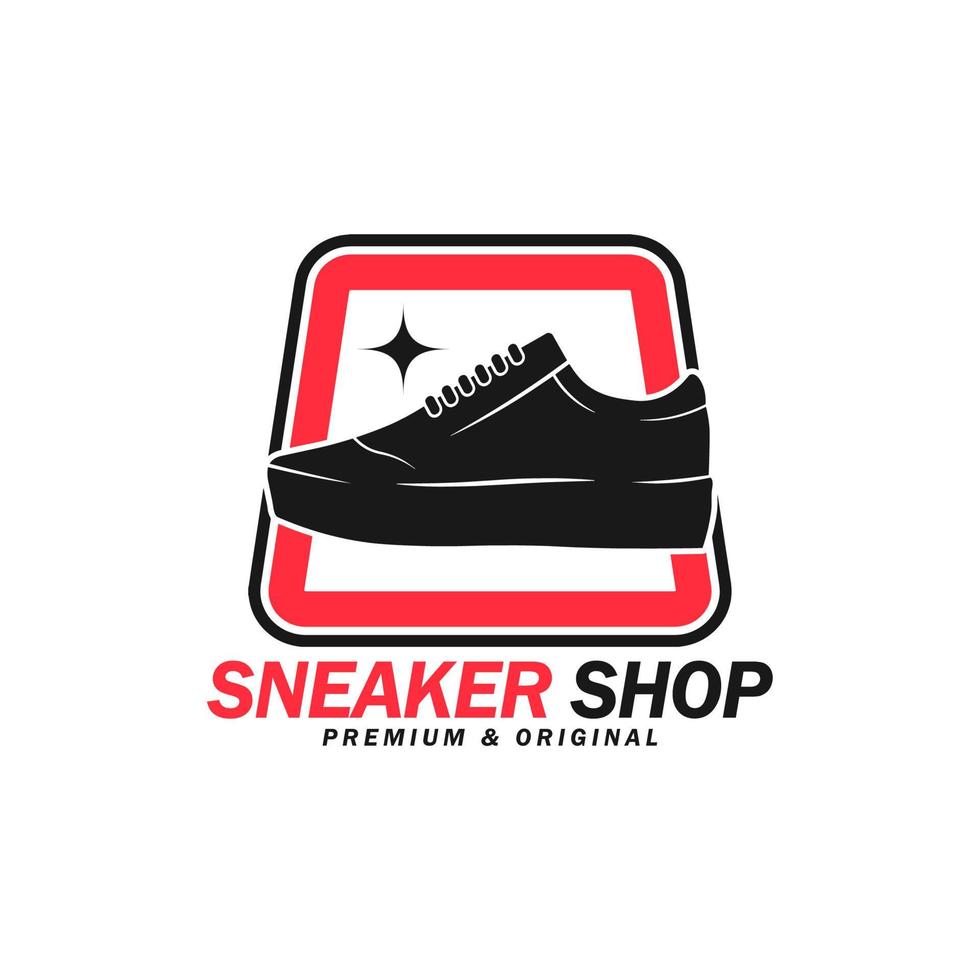 calzado zapatilla tienda marca logo simple moderno diseño vector