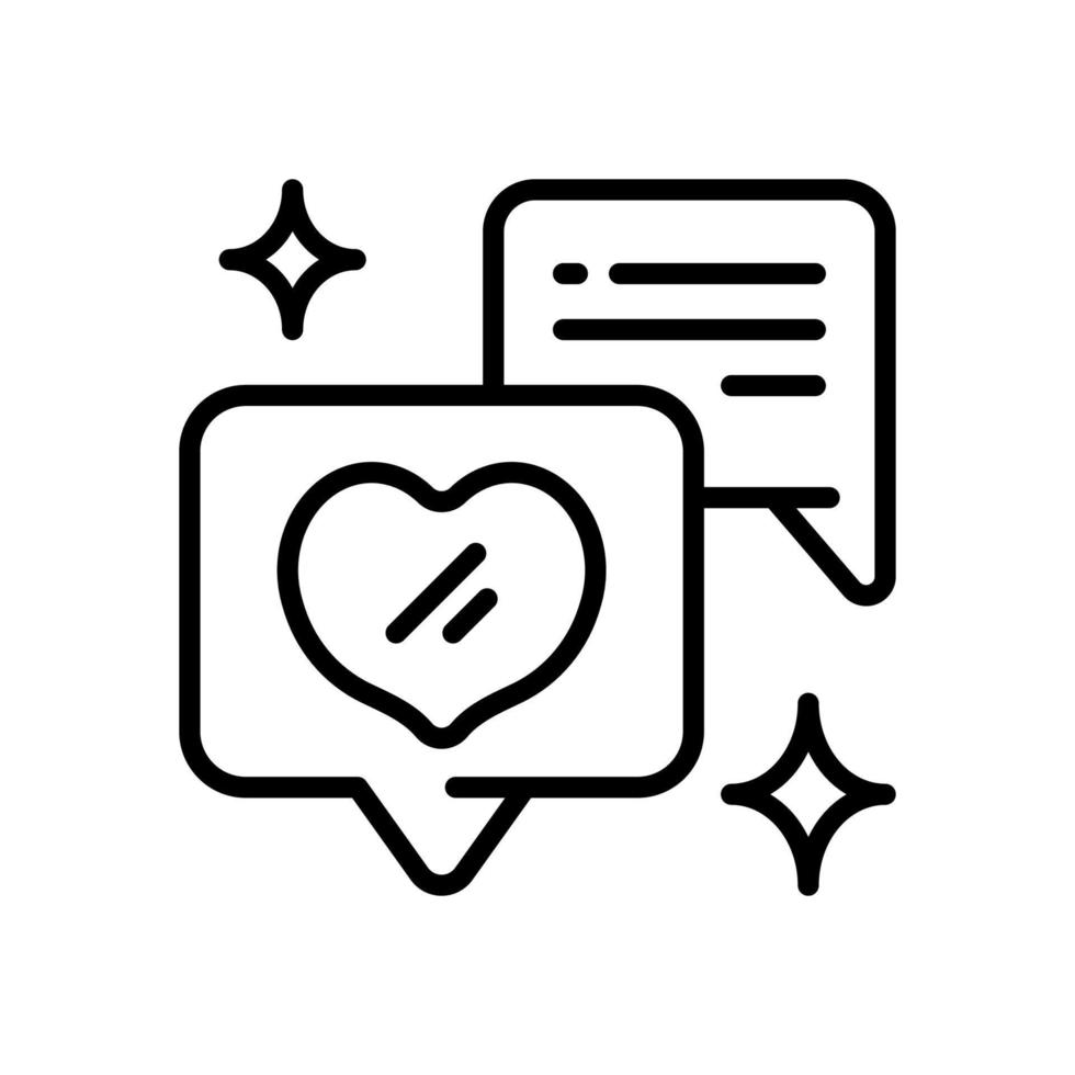 icono de chat de amor para su sitio web, móvil, presentación y diseño de logotipo. vector