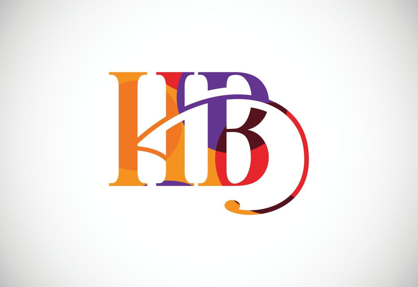 Colorful letter H B logo design vector. Modern logo for business company visual identity in low poly art style vector