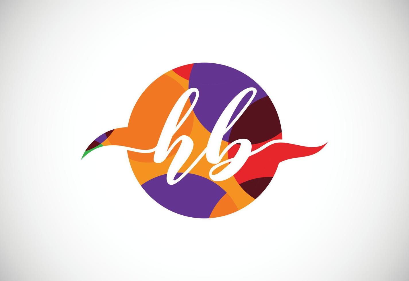 Colorful letter H B logo design vector. Modern logo for business company visual identity in low poly art style vector