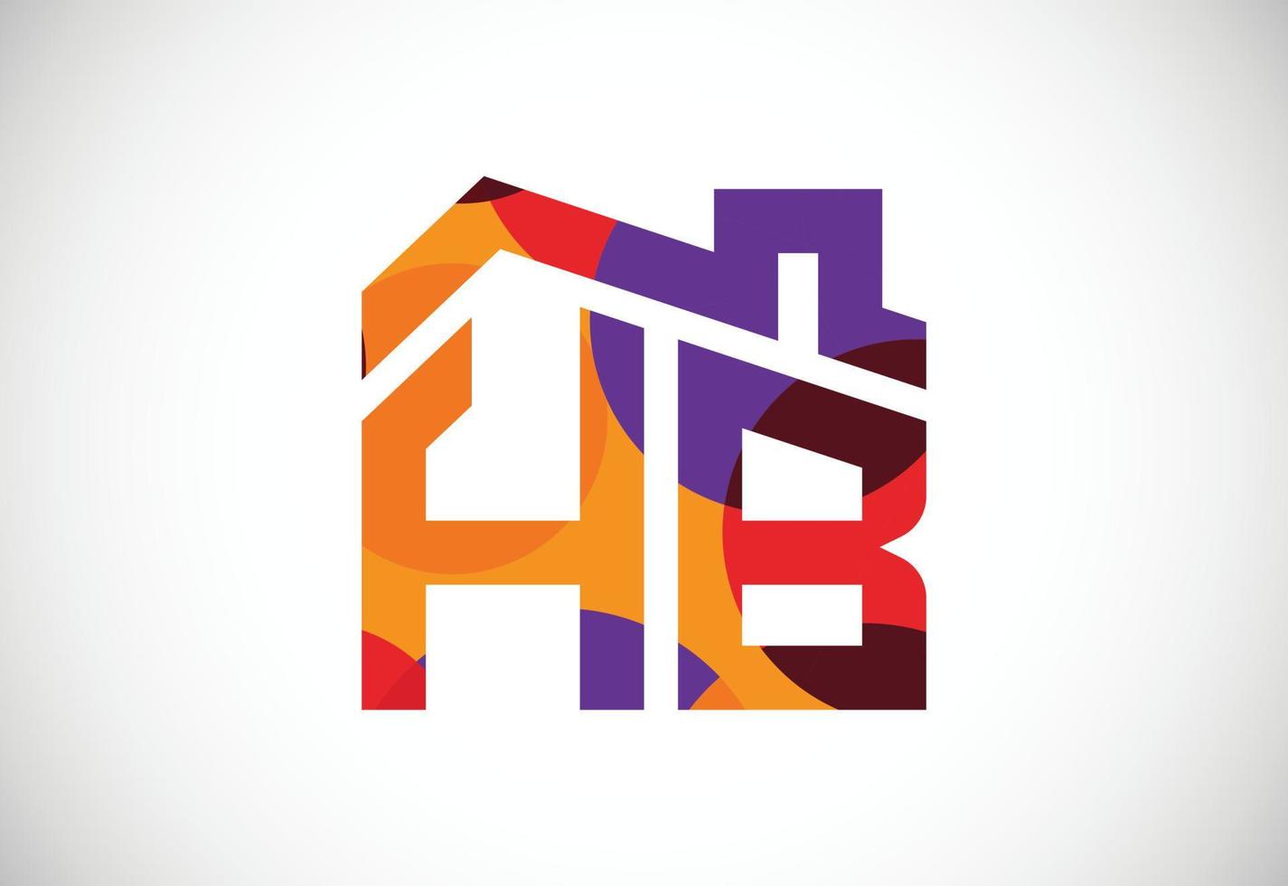 Colorful letter H B logo design vector. Modern logo for business company visual identity in low poly art style vector