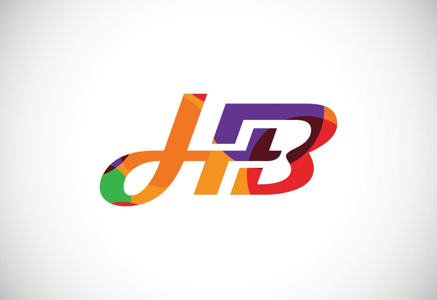 Colorful letter H B logo design vector. Modern logo for business company visual identity in low poly art style vector