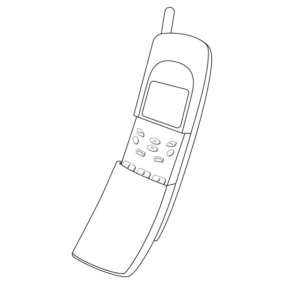 classic keypad mobile phones coloring pages vector, coloring pages for kids. vector