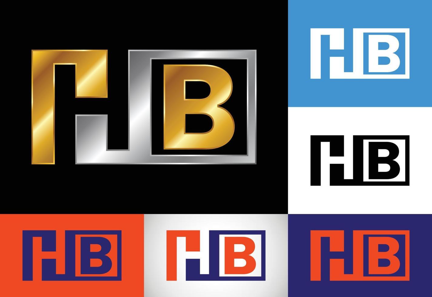 Initial Letter H B Logo Design Vector. Graphic Alphabet Symbol For Corporate Business Identity vector