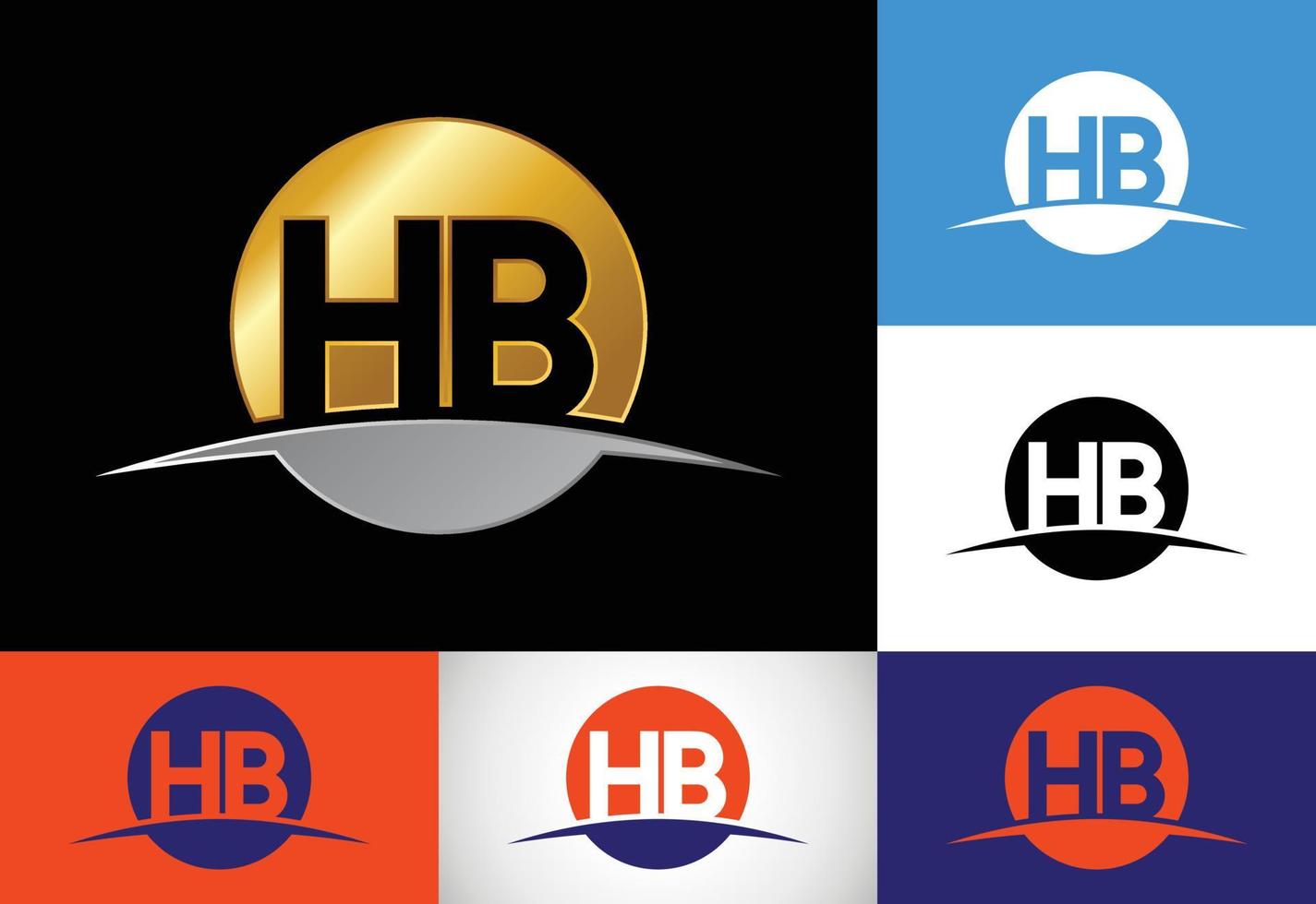 Initial Letter H B Logo Design Vector. Graphic Alphabet Symbol For Corporate Business Identity vector
