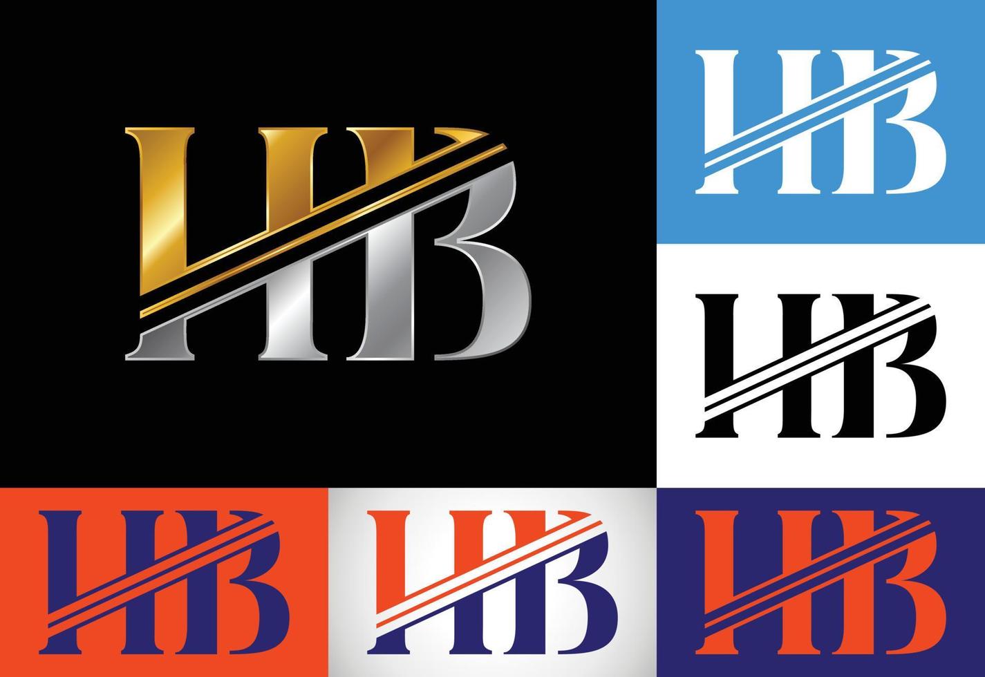 Initial Letter H B Logo Design Vector. Graphic Alphabet Symbol For Corporate Business Identity vector