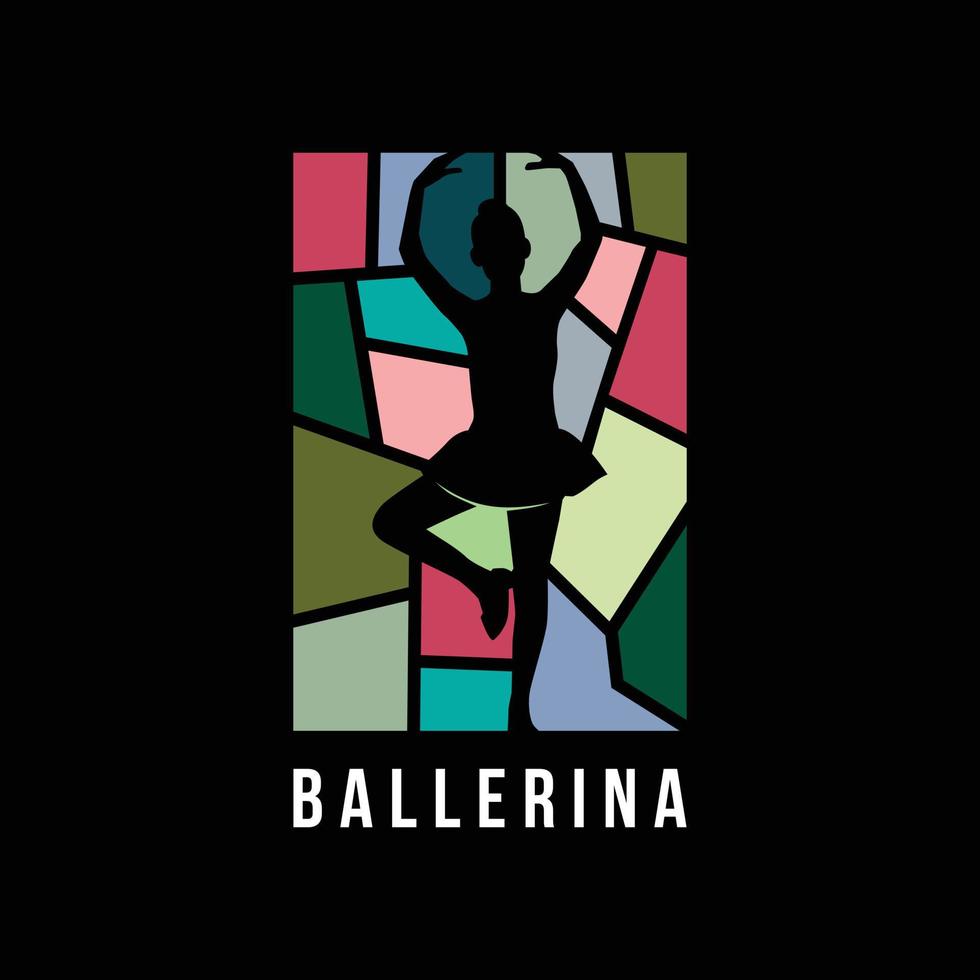 diseño de logotipo de bailarina con concepto mozaic vector