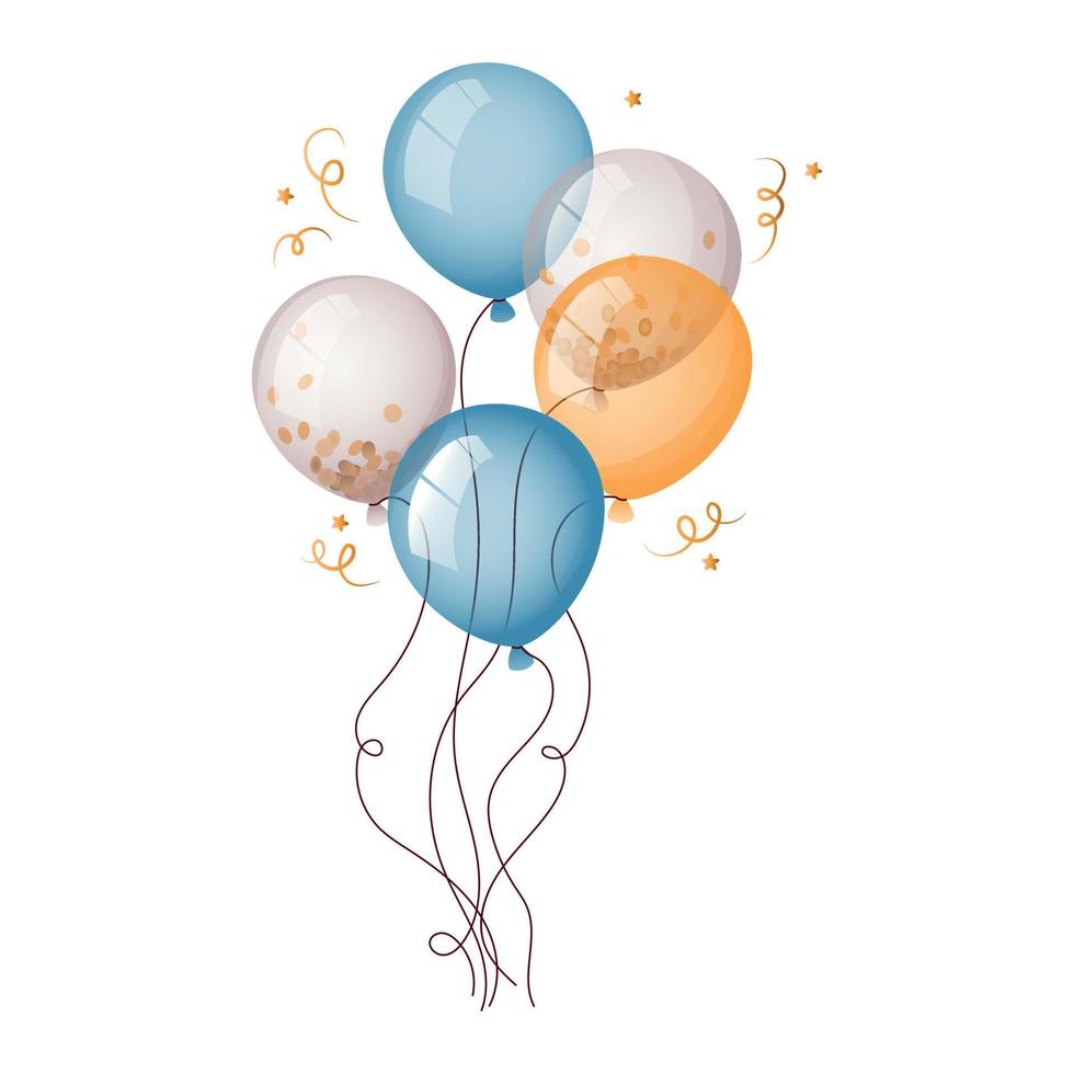 balloons blue yellow color vector illustration