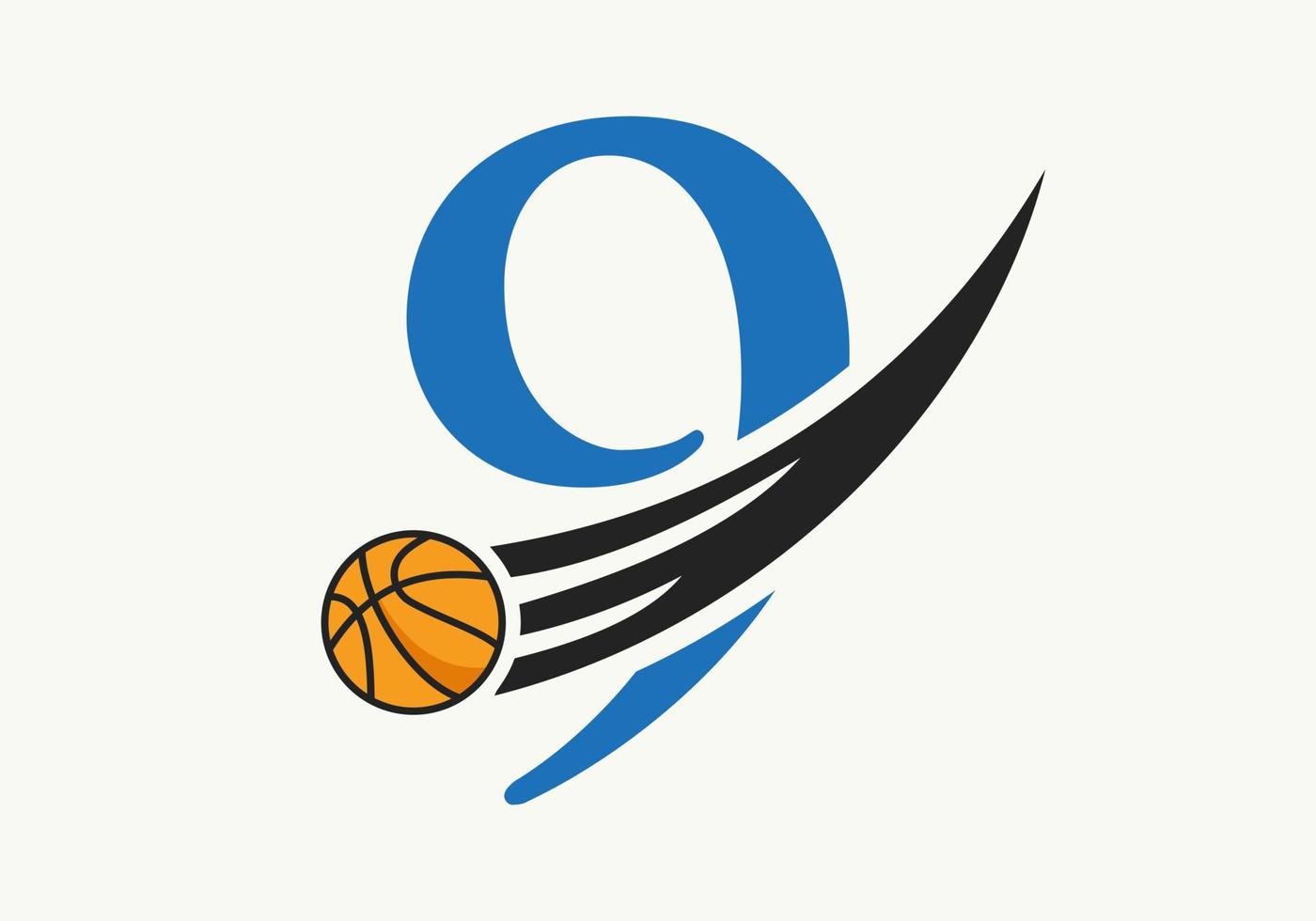 Initial Letter 9 Basketball Logo Concept With Moving Basketball Icon. Basket Ball Logotype Symbol Vector Template