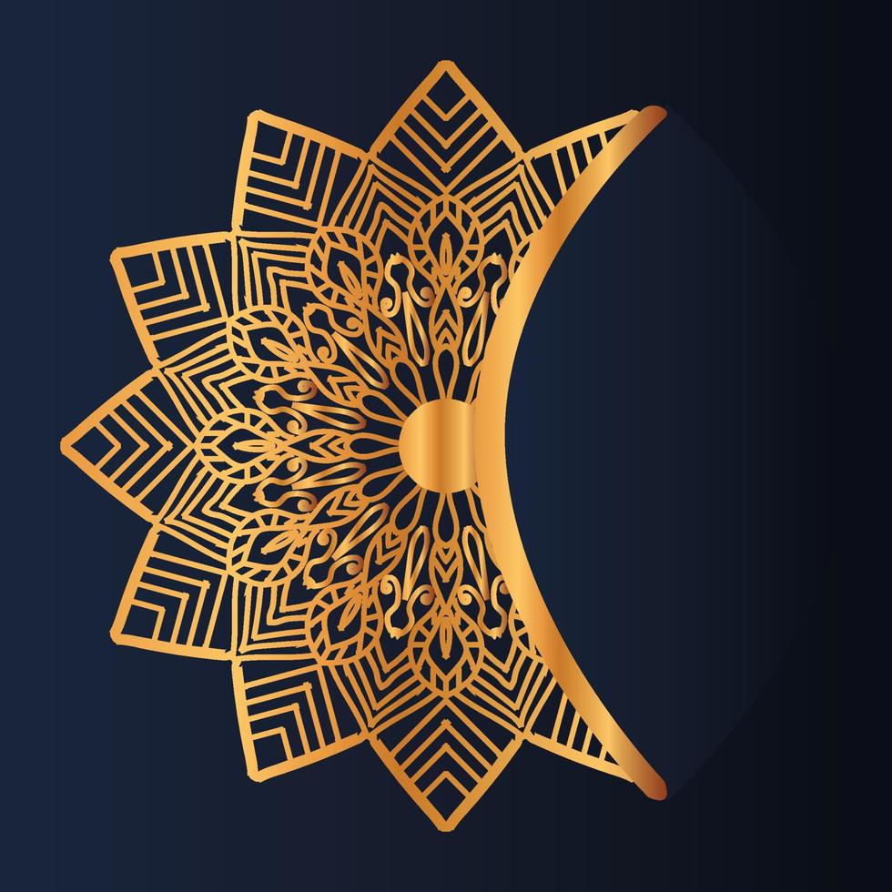 set of vector design templates. Business card with floral circle ornament.mandala style.luxury gold.