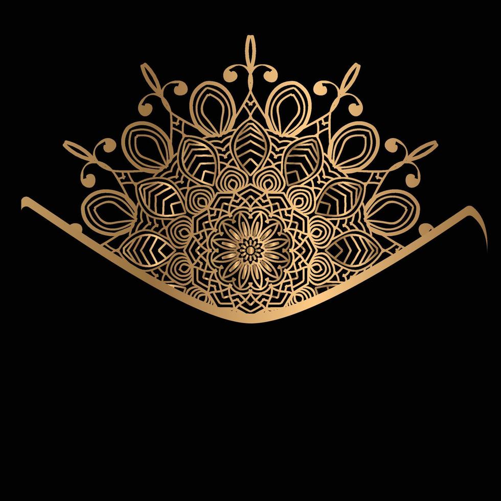 conjunto de plantillas de diseño vectorial. tarjeta de visita con adorno de círculo floral. estilo mandala. oro de lujo. vector