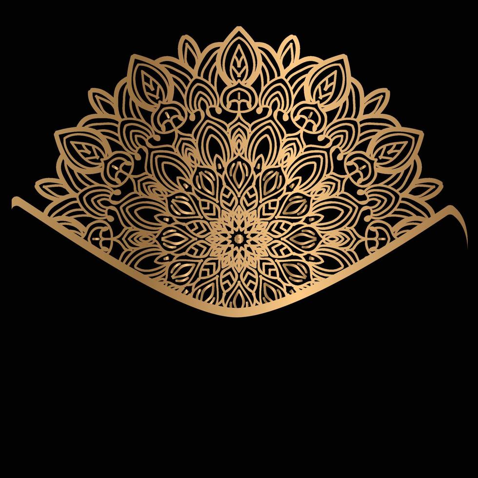 conjunto de plantillas de diseño vectorial. tarjeta de visita con adorno de círculo floral. estilo mandala. oro de lujo. vector