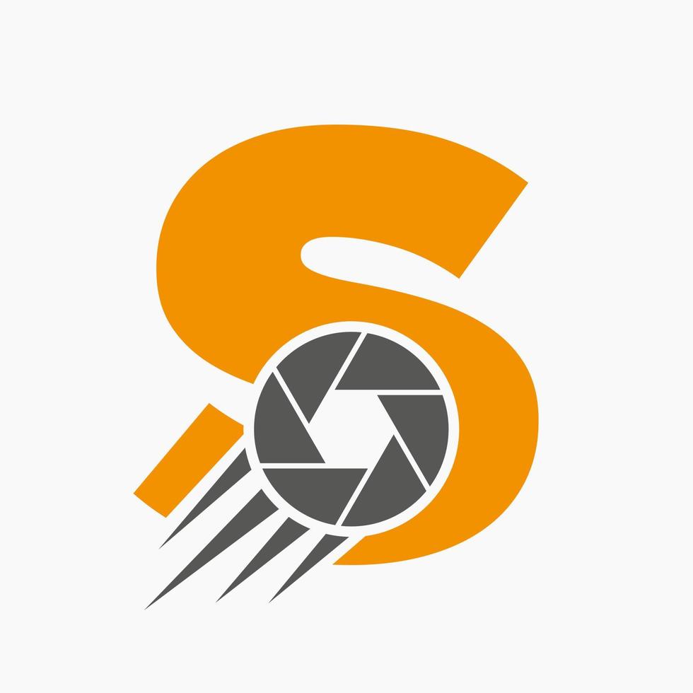Letter S Photography Logo Camera Lens Concept. Photography Camera Symbol Vector Template