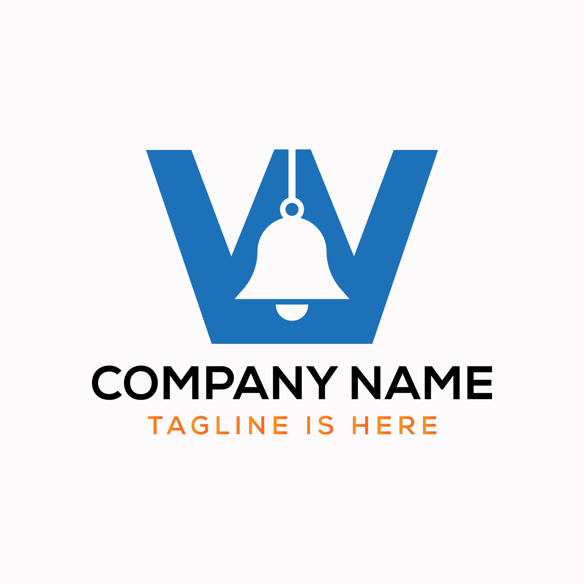 Letter W Cowbell Logo Concept With Hanging Bell Symbol Vector Template