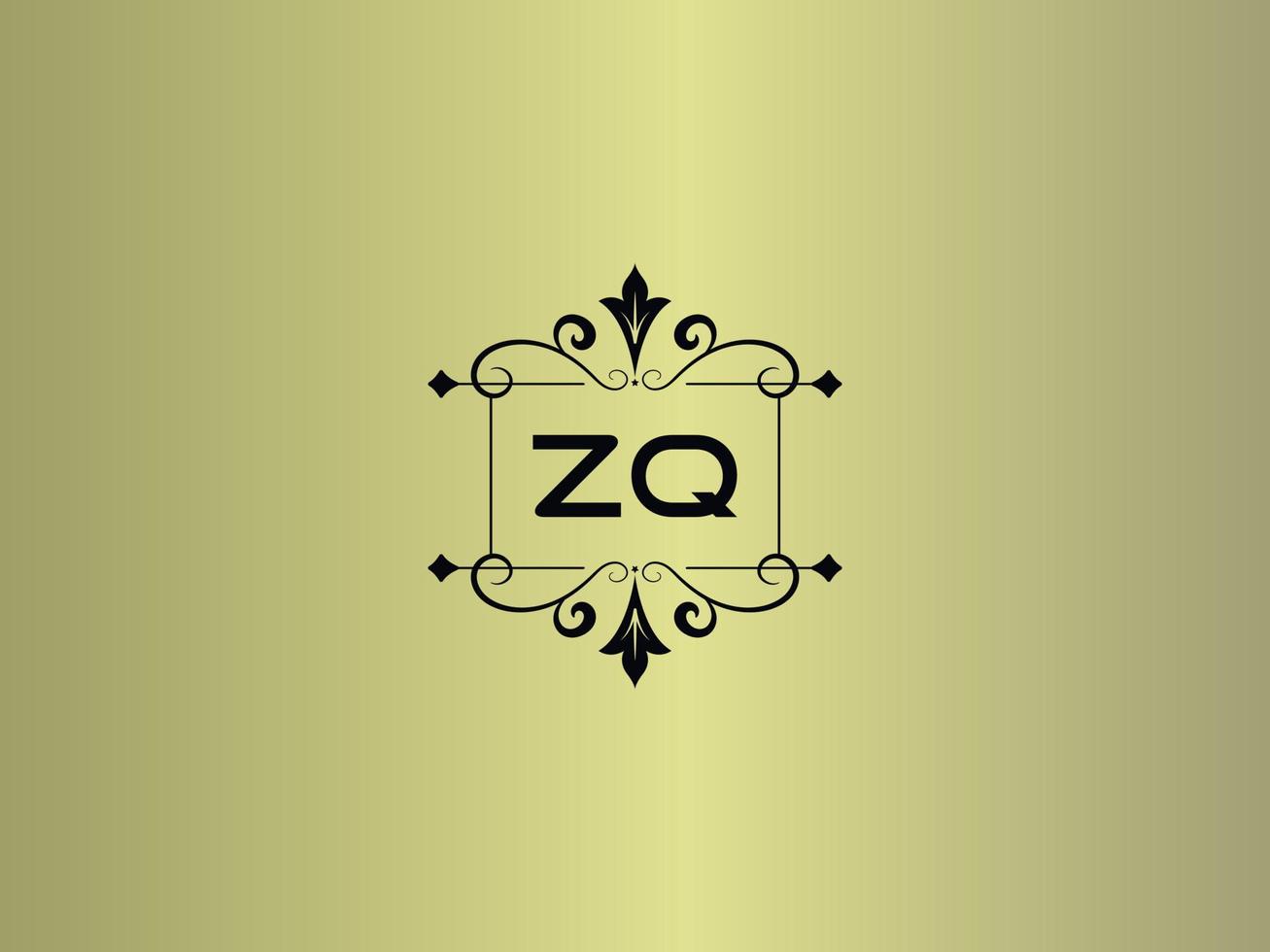 imagen de logotipo zq creativo, diseño de carta de lujo zq premium vector