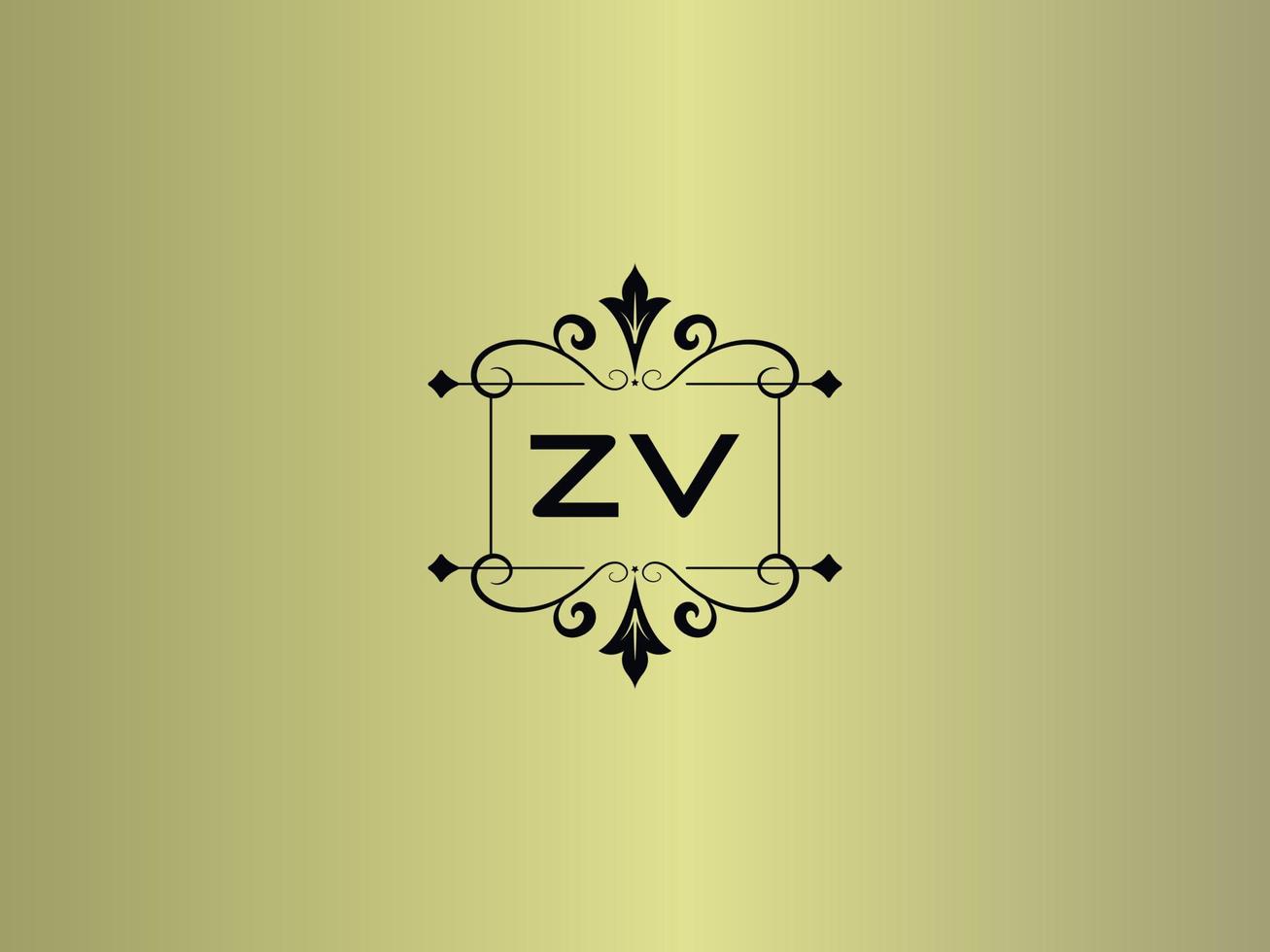 imagen del logotipo de creative zv, diseño de carta de lujo premium zv vector