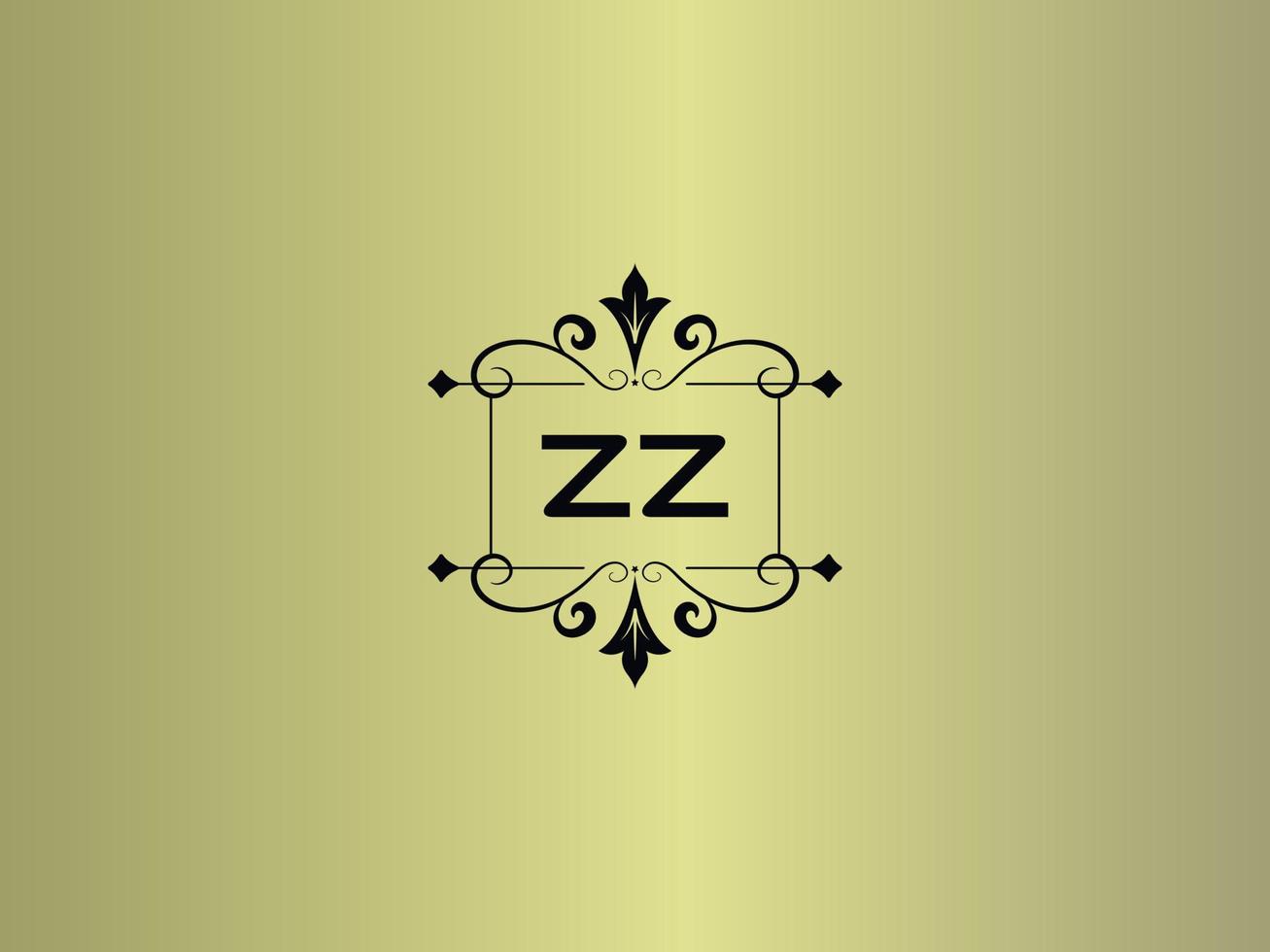imagen creativa del logotipo zz, diseño de letras de lujo premium zz vector