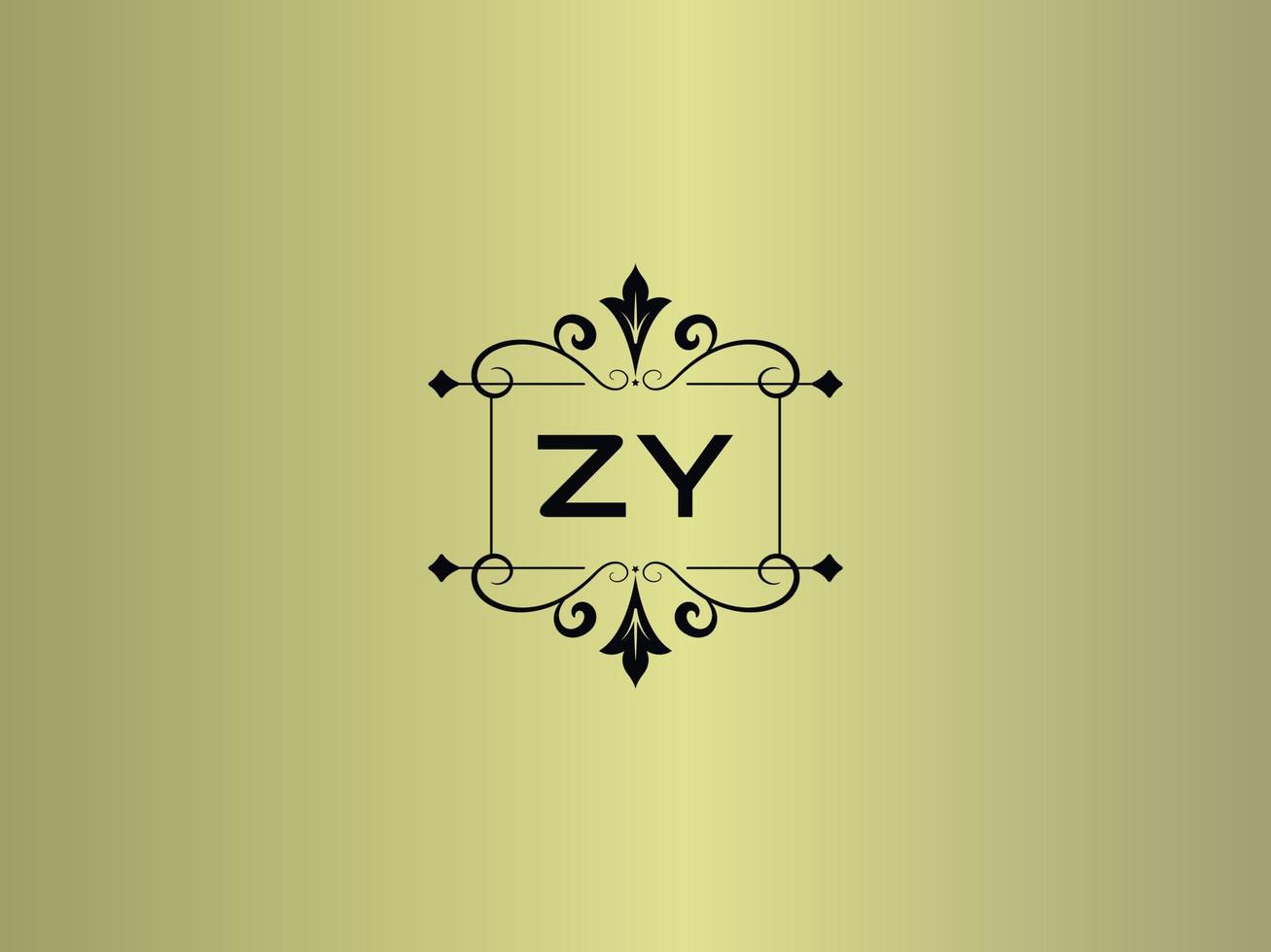 imagen de logotipo zy creativo, diseño de letra de lujo premium zy vector