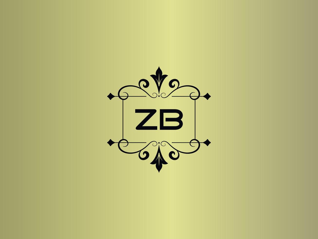 imagen de logotipo zb creativo, diseño de carta de lujo zb premium vector