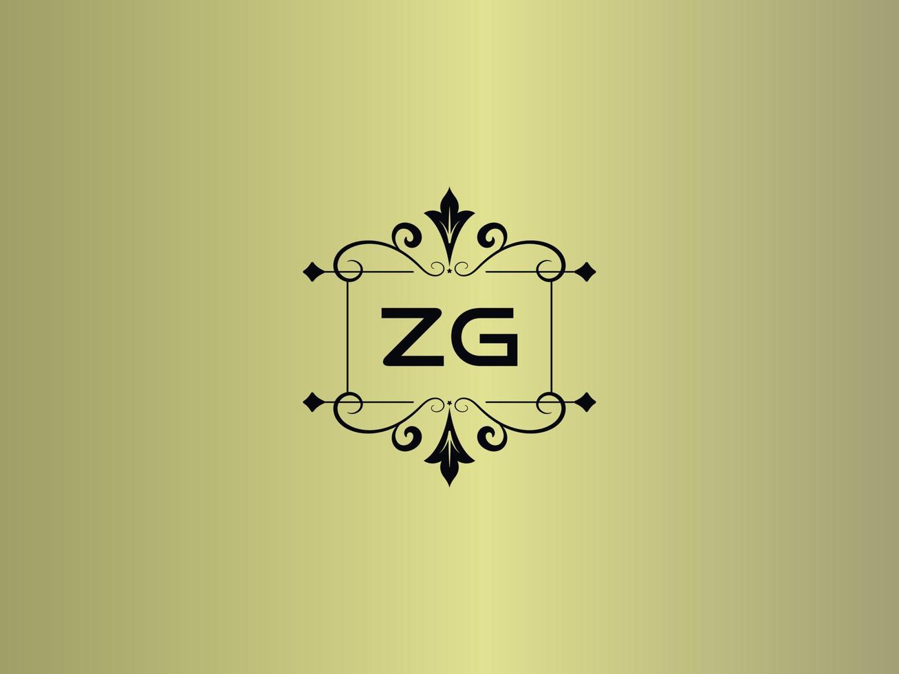 imagen de logotipo zg creativo, diseño de letra de lujo zg premium vector