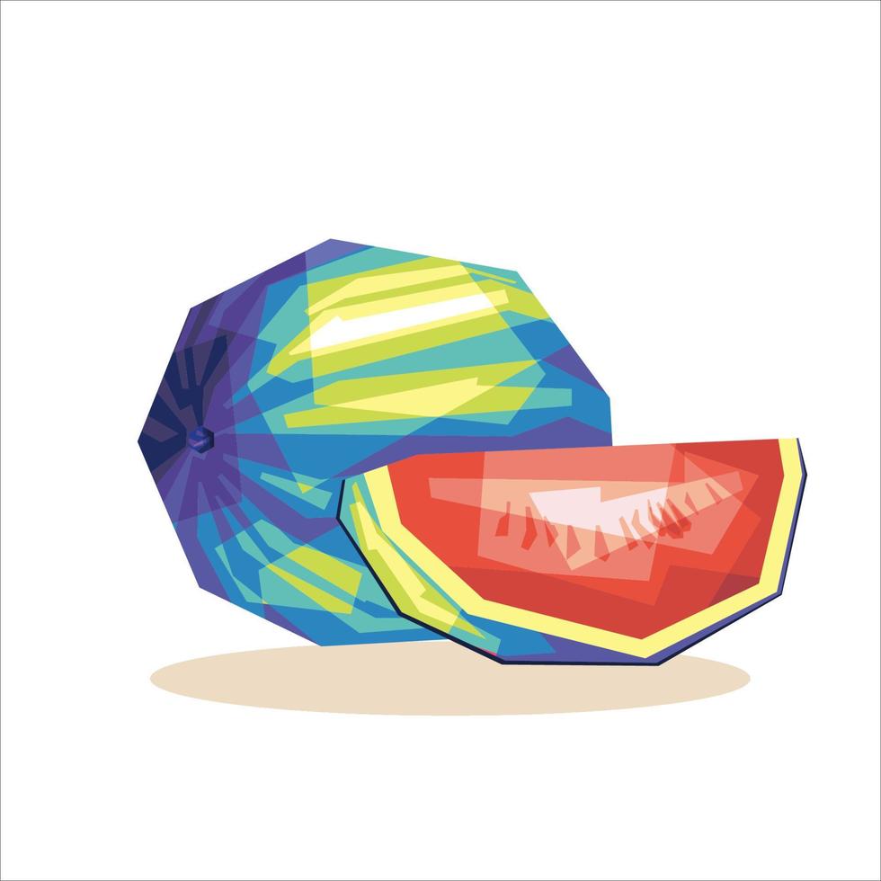 fruta de sandía en estilo wpap vector